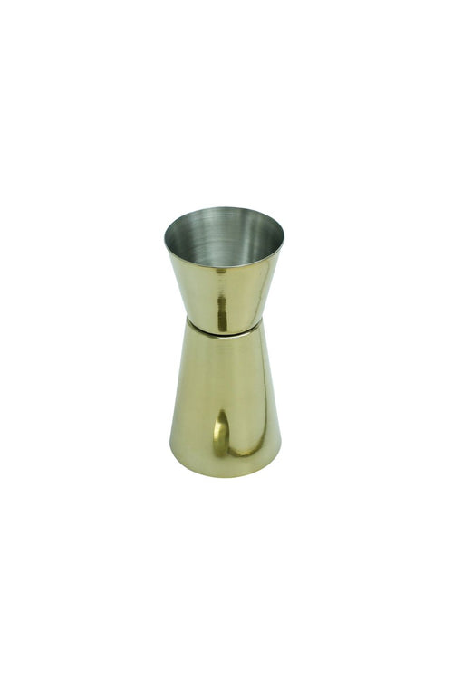 gold measuring cup for cocktails