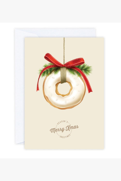 donut wreath christmas greeting card