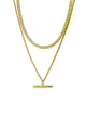 Mara Double TBar Gold Necklace