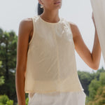 Shoreline Butter Linen Bias Sleeveless Shell Top