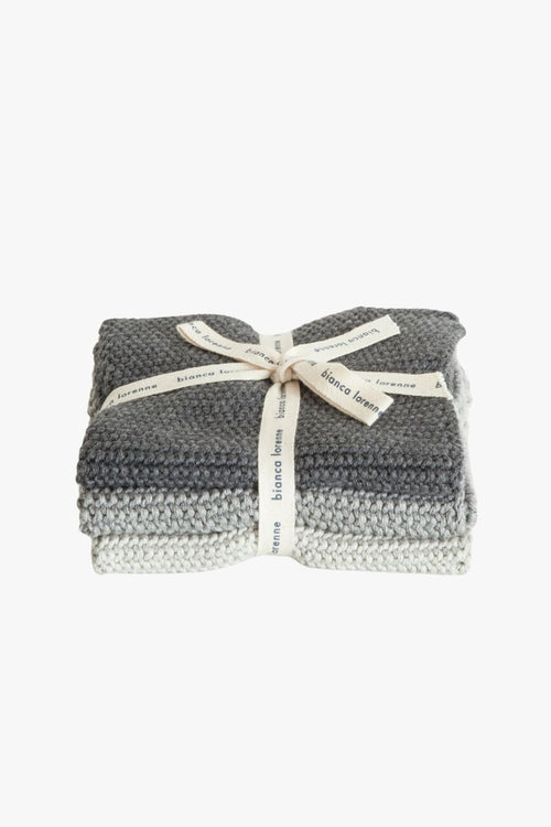 Textured Lavette Grey Wash Cloths Set of 3 HW Beauty - Skincare, Bodycare, Hair, Nail, Makeup Bianca Lorenne   