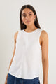 Shoreline Ivory Linen Bias Sleeveless Shell Top