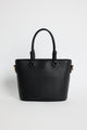 Siena Black PU Leather Small Knot Top Handle Bag