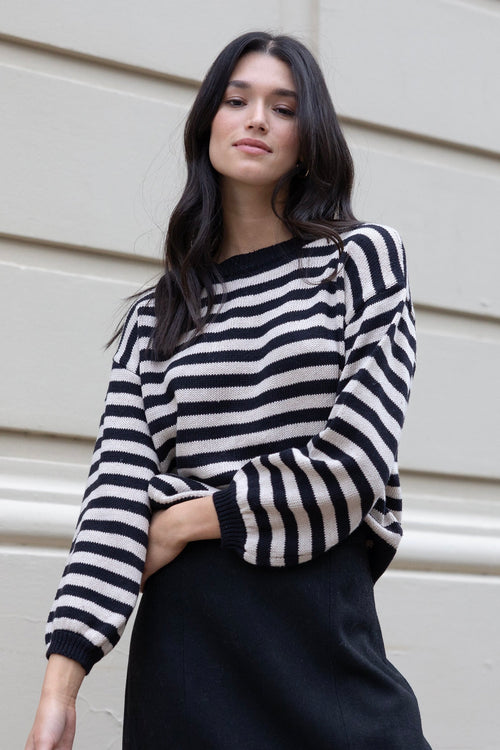 Black stripe knit