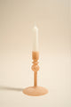 Single Bubble Milky Beige 15cm Glass Taper Candle Holder