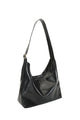 Sisa Black Shine Slouch Shoulder Bag