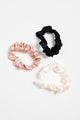 Small White Black Blush Set of 3 Scrunchies