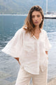 Sojourn Ivory Ramie Oversized Coverup Shirt