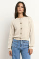 Solar Oat Cotton Fine Knit Crew Cardigan