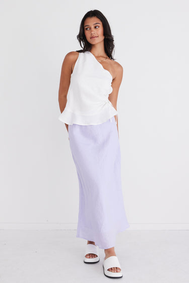 Soulmate Lilac Linen Bias Midi Skirt WW Skirt Among the Brave   