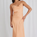 Sovereign Melon Satin Strappy Maxi Dress