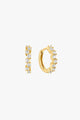 Sparkle Cluster Gold Huggie Hoop Earrings