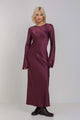 Sprinkle Of Magic Plushy Purple LS Satin Maxi Dress