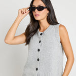 Stamp Grey Marle Crewneck Knit Vest Top