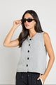 Stamp Grey Marle Crewneck Knit Vest Top