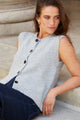 Stamp Grey Marle Crewneck Knit Vest Top