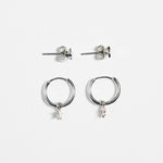 star sleeper stud set silver earrings