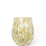 Stemless Olive Splatter Wine Glass