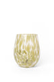 Stemless Olive Splatter Wine Glass