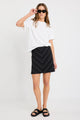 Martini Black White Chevron Cotton Blend Mini Skirt