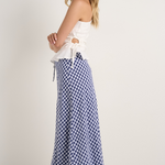 Summit Navy Gingham Tie Waist Bias Maxi Skirt