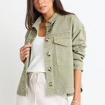 Echo Khaki Patch Pocket Denim Jacket