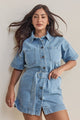 Sunny Light Blue SS Denim Mini Dress