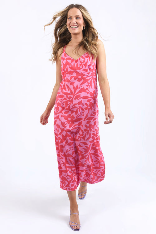 pink floral maxi dress 