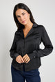 Symphony Black Satin LS Slinky Shirt