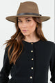 Tanner Dark Taupe Mid Brim Panama Adjustable Wool Hat