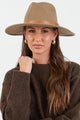 Tessa Taupe Stacked Trim Panama Adjustable Wool Hat