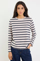 Tether Ecru Navy Stripe LS Boxy Tee