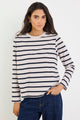 Tether Ecru Navy Stripe LS Boxy Tee
