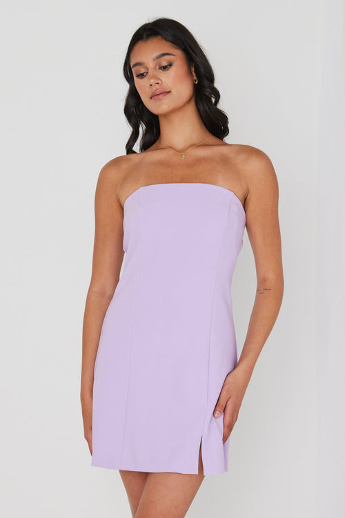 Tijuana Lilac Structured Removeable Strap Mini Dress WW Dress Georgia Mae   