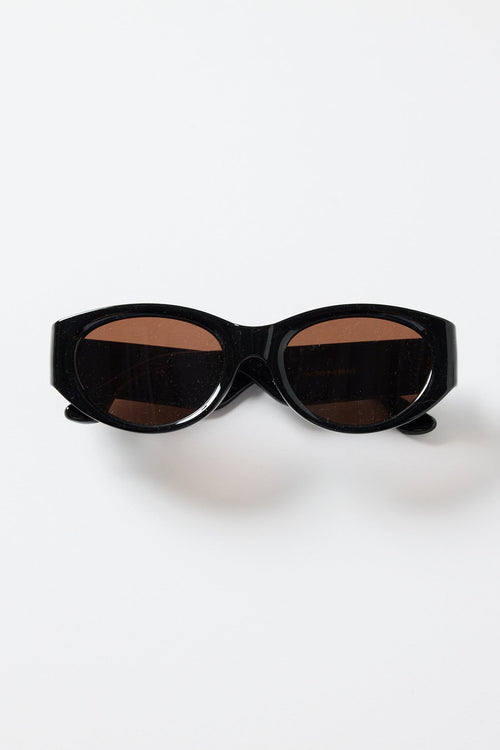 Black sunglasses on a white background