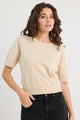 Topic Champagne Cashmere Blend Soft Knit Tee