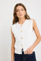 Trait Ivory Soft Mid Weight Crewneck Knitted Vest Top