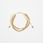 Triple Bead Gold White Gold Bracelet