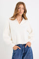 Truth Ivory Collar Chunky Knit Jumper