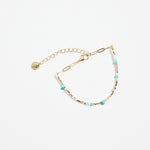 bead gold blue bracelet
