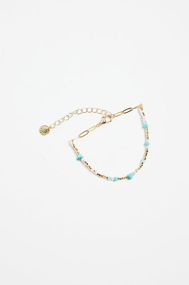 bead gold blue bracelet