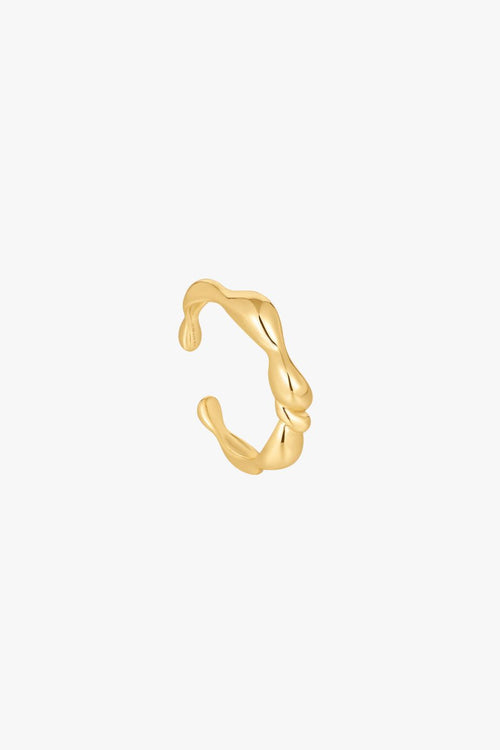 Twisted Wave Adjustable Gold Ring ACC Jewellery Ania Haie   