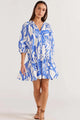 Mariella Blue White Smock Mini Dress