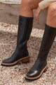 Lindetta Black High Leather Boot
