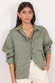 Uplifted Soft Khaki Linen Oversized Shirt