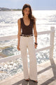 Zoey Ecru High Rise Wide Leg Pocket Jean