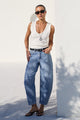 Graduate Light Blue Stretch Barrel Jeans