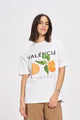 Valencia White Citrus Print Oversized Tee