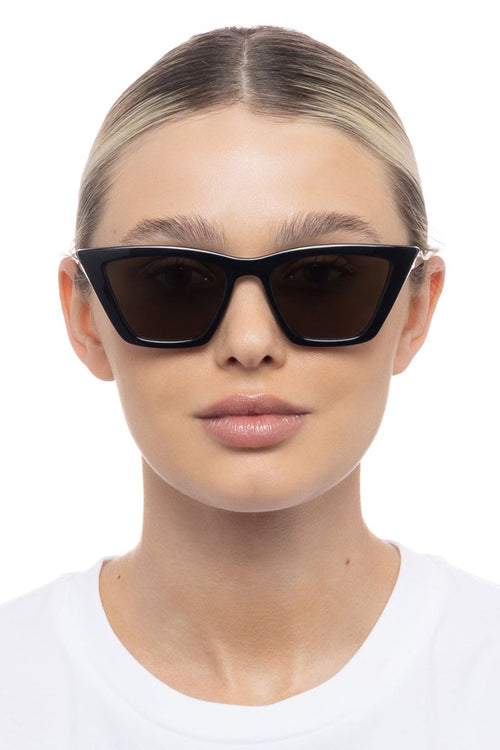 Velodrome Black Cat Eye Brown Mono Lens Sunglasses ACC Glasses - Sunglasses Le Specs   