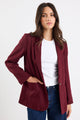 Voyant Burgundy Single Breasted Longline Blazer